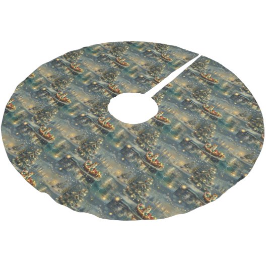 Jupon De Sapin En Polyester Brossé Akita Christmas Festive Voyage (Angle)