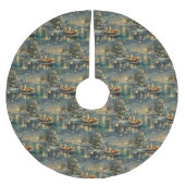 Jupon De Sapin En Polyester Brossé Akita Christmas Festive Voyage (Devant)