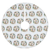 Jupon De Sapin En Polyester Brossé Akita Christmas Wreath Festive Pup (Devant)