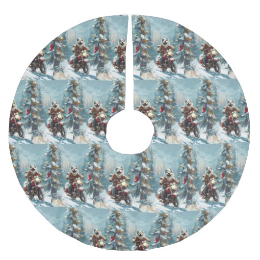 Jupon De Sapin En Polyester Brossé Alaskan Malamute Dog équitation moto Noël (Devant)