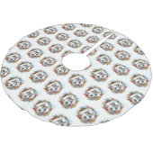 Jupon De Sapin En Polyester Brossé Alaskan Malamute Festive de la couronne de Noël (Angle)