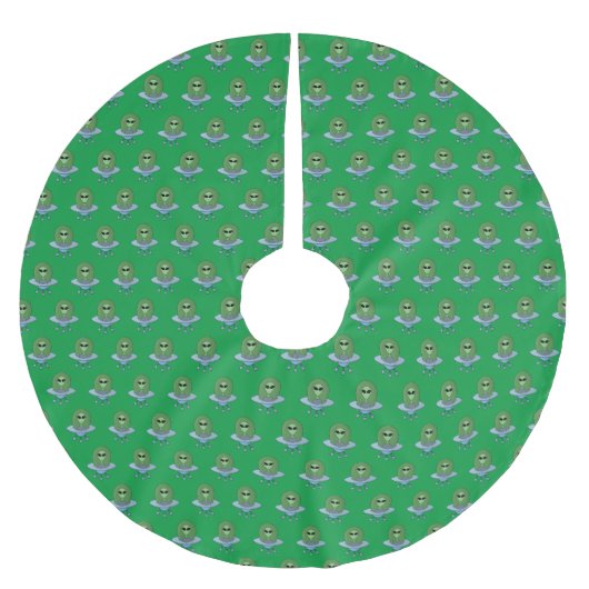 Jupon De Sapin En Polyester Brossé Alien dans son petit vaisseau spatial (Devant)