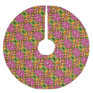 Jupon De Sapin En Polyester Brossé Aloha floral hawaïen tropical