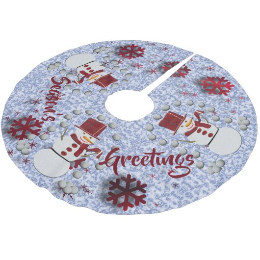 Jupon De Sapin En Polyester Brossé Alto Cheveux Snowman (Angle)