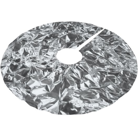 Jupon De Sapin En Polyester Brossé Aluminium Foil Design couleur argent (Angle)