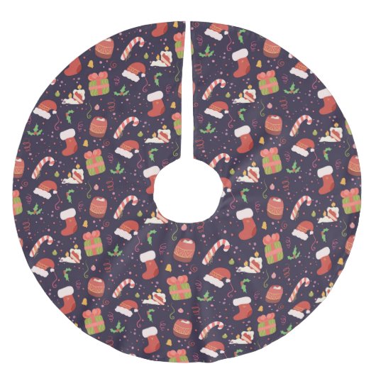 Jupon De Sapin En Polyester Brossé Ambiance de Noël (Devant)