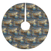 Jupon De Sapin En Polyester Brossé American Akita Christmas Festive Voyage (Devant)