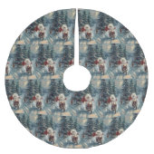 Jupon De Sapin En Polyester Brossé American Eskimo Dog équitation moto Noël (Devant)