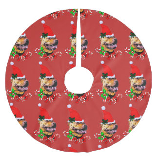 Jupon De Sapin En Polyester Brossé American Pit Bull Terrier Noël
