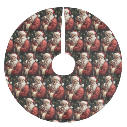 Jupon De Sapin En Polyester Brossé American Staffordshire avec Noël au Père Noël (Devant)