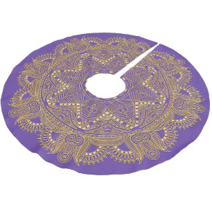 Jupon De Sapin En Polyester Brossé Améthyste Violet Pourpre Mandala Étoile Motif Arti