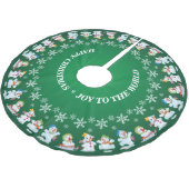 Jupon De Sapin En Polyester Brossé Amusants Snowmen et Snowflakes (Angle)