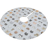 Jupon De Sapin En Polyester Brossé Amusement animal : Chiens de chats Doodle Mix (Angle)