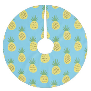 Jupon De Sapin En Polyester Brossé Ananas délice : Tropical Fruit Print