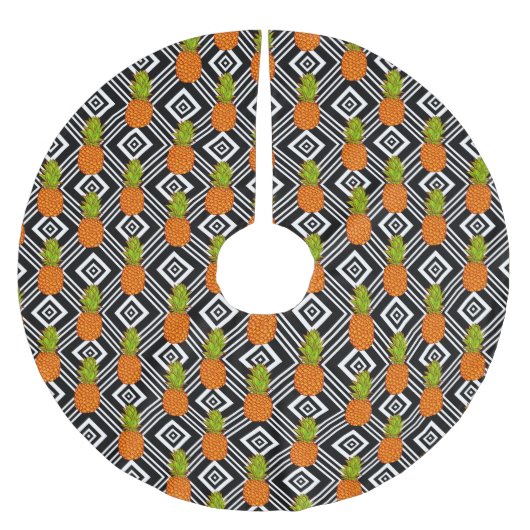 Jupon De Sapin En Polyester Brossé Ananas géométriques (Devant)