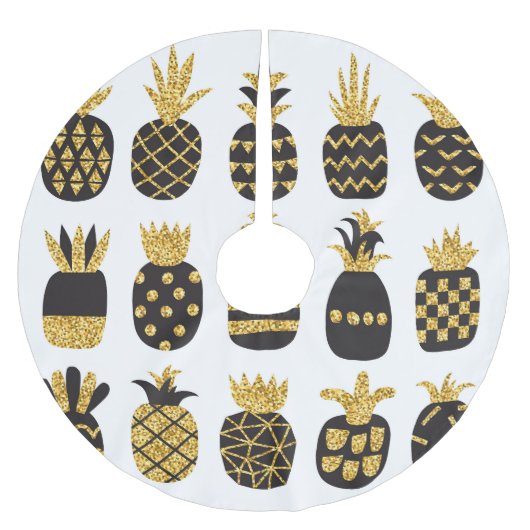 Jupon De Sapin En Polyester Brossé Ananas noirs : Ensemble texturé unique (Devant)