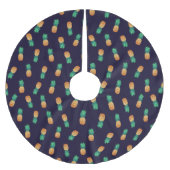 Jupon De Sapin En Polyester Brossé Ananas Sur La Marine (Devant)