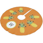 Jupon De Sapin En Polyester Brossé Ananas tropique Monogramme (Angle)