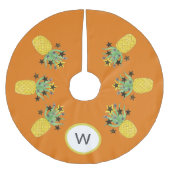 Jupon De Sapin En Polyester Brossé Ananas tropique Monogramme (Devant)