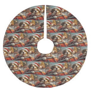 Jupon De Sapin En Polyester Brossé Anatolie Berger Chien Roller Dessous de verre Noël