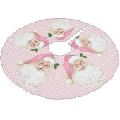 Jupon De Sapin En Polyester Brossé Ancien Père Noël rose rayure brossé (Angle)