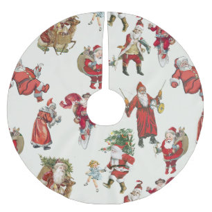Jupon De Sapin En Polyester Brossé ancienne victorienne père Noël vintage Noël