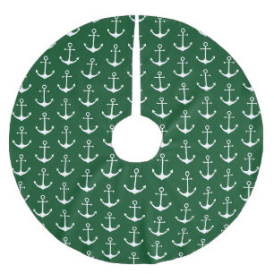 Jupon De Sapin En Polyester Brossé Ancrage nautique verte plage de lac de mer Noël