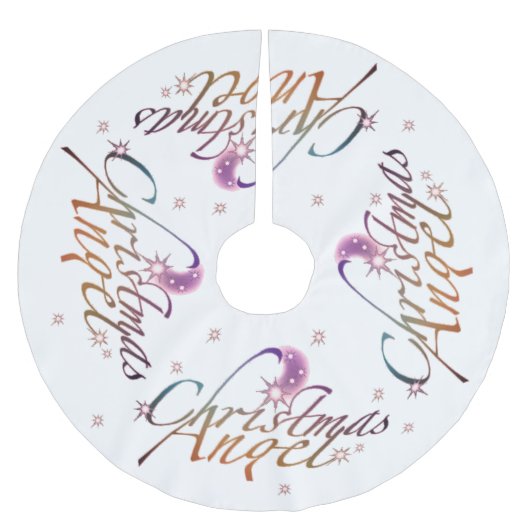 Jupon De Sapin En Polyester Brossé Ange de Noël (Devant)