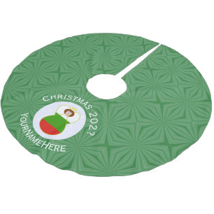 Jupon De Sapin En Polyester Brossé Ange de Noël bulgare Drapeau Personnalisé