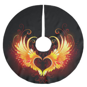 Jupon De Sapin En Polyester Brossé Angel Fire Heart with Wings