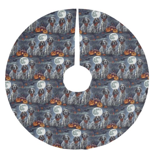 Jupon De Sapin En Polyester Brossé Anglais Setter Halloween Éffrayant (Devant)