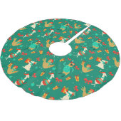 Jupon De Sapin En Polyester Brossé Animaux de Noël (Angle)