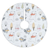 Jupon De Sapin En Polyester Brossé Animaux forestiers adorables (Devant)