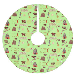 Jupon De Sapin En Polyester Brossé Année du Dragon chinois Favoris Musique Chance