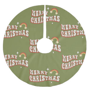 Jupon De Sapin En Polyester Brossé Années 1970 super joyeux noël funky