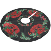 Jupon De Sapin En Polyester Brossé Antique Rouge Téléphone de Noël Coordination (Angle)