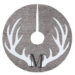 Jupon De Sapin En Polyester Brossé Antlers de cerfs blancs Brown Herringbone personna
