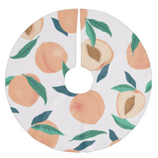 Jupon De Sapin En Polyester Brossé Appricot de Pêche : Motif Tropical Sans Seamless.