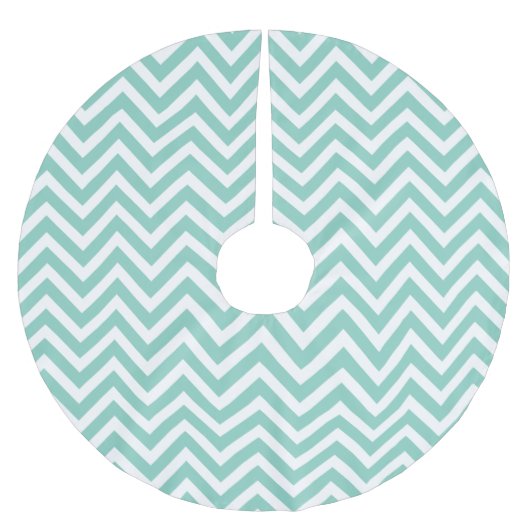 Jupon De Sapin En Polyester Brossé Aqua Chevron (Devant)
