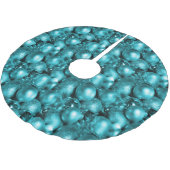Jupon De Sapin En Polyester Brossé Aqua Christmas Baubles (Angle)