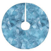 Jupon De Sapin En Polyester Brossé Aqua d'hiver Blue Ice Snowflakes Noël (Devant)