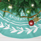 Jupon De Sapin En Polyester Brossé Aqua Laurel Wreath Famille Noël initial