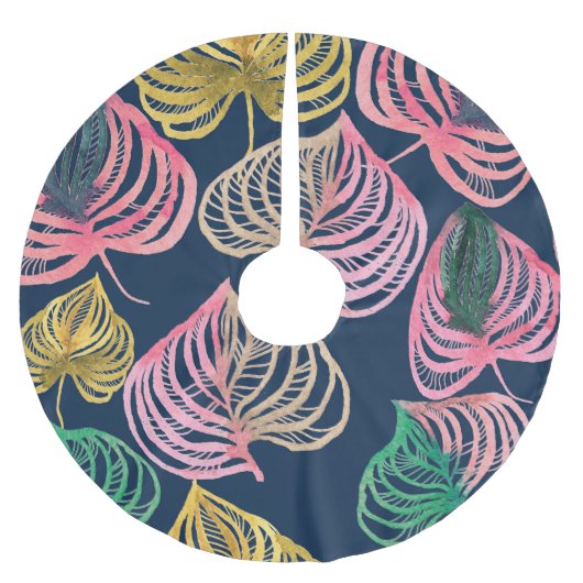 Jupon De Sapin En Polyester Brossé Aquarelle à haute densité Florale : Texture détail (Devant)