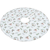 Jupon De Sapin En Polyester Brossé Aquarelle Anglais Robin Noël Cadeau de Noël (Angle)