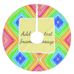 Jupon De Sapin En Polyester Brossé Aquarelle arc-en-ciel ajoutez nom texte message pe