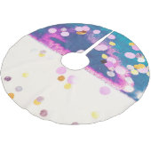 Jupon De Sapin En Polyester Brossé Aquarelle bleu Abstraite (Angle)