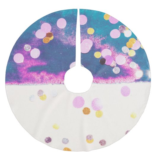 Jupon De Sapin En Polyester Brossé Aquarelle bleu Abstraite (Devant)