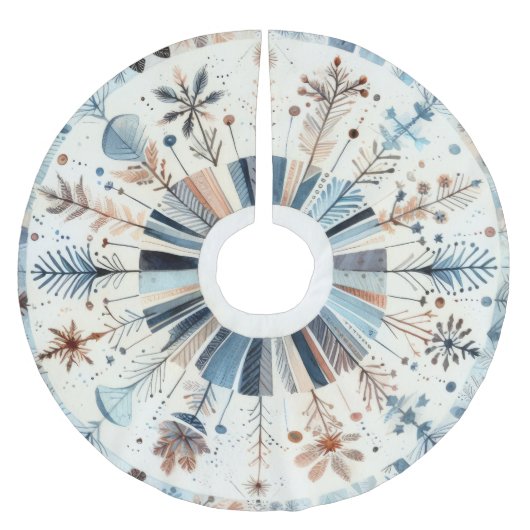 Jupon De Sapin En Polyester Brossé Aquarelle Boho Russe Noël Holiday (Devant)