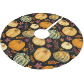 Jupon De Sapin En Polyester Brossé Aquarelle Citrouilles : Automne Motif sans couture (Angle)