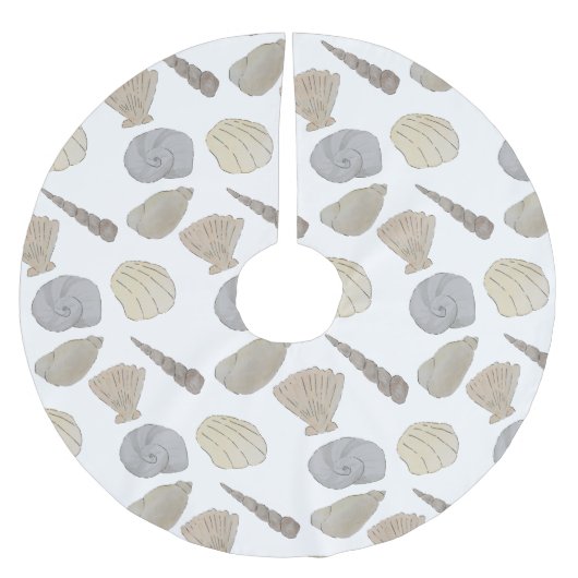 Jupon De Sapin En Polyester Brossé Aquarelle Coques marines (Devant)